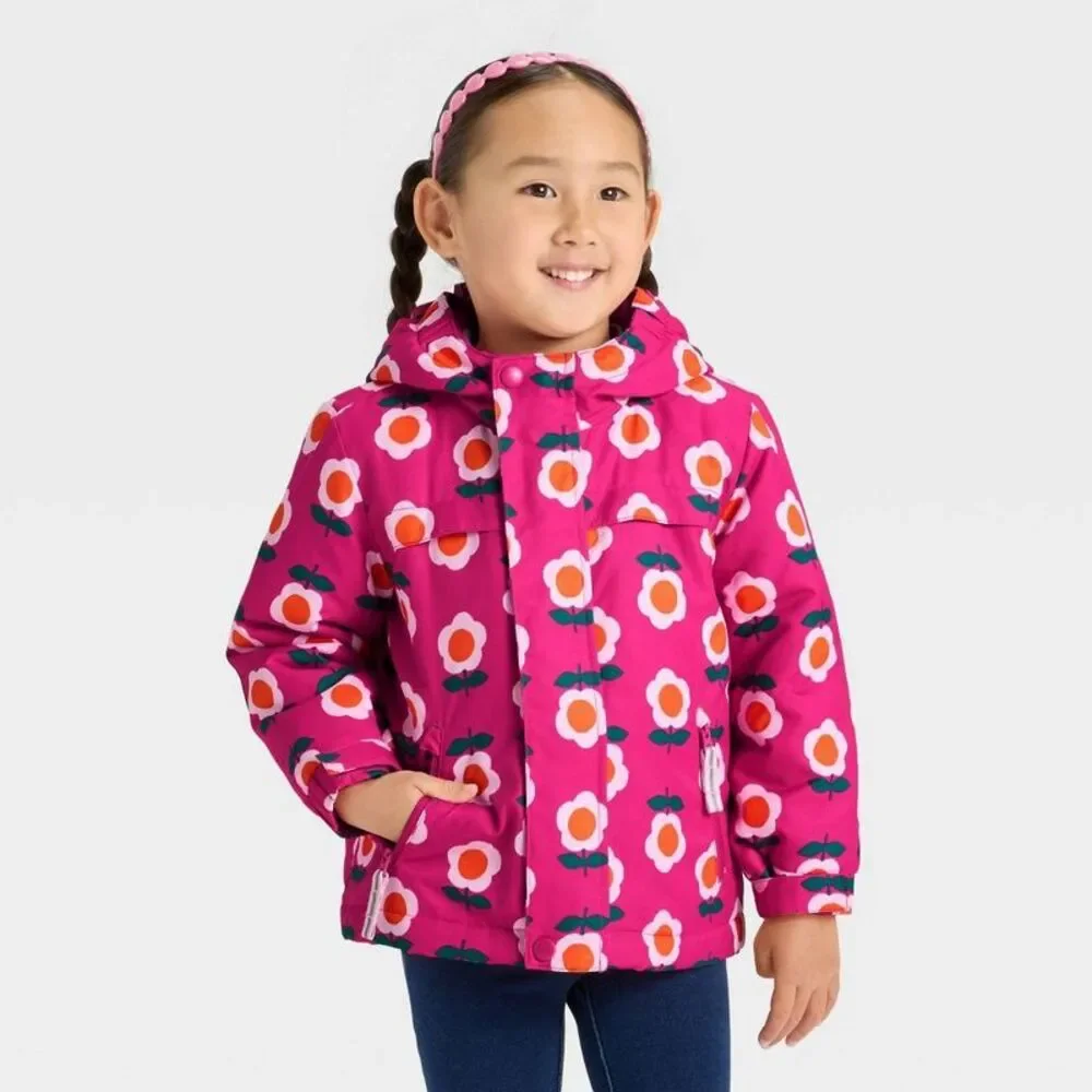Toddler Girls' Floral 3-in-1 Snowplay Jacket - Cat & Jack Pink 2T
